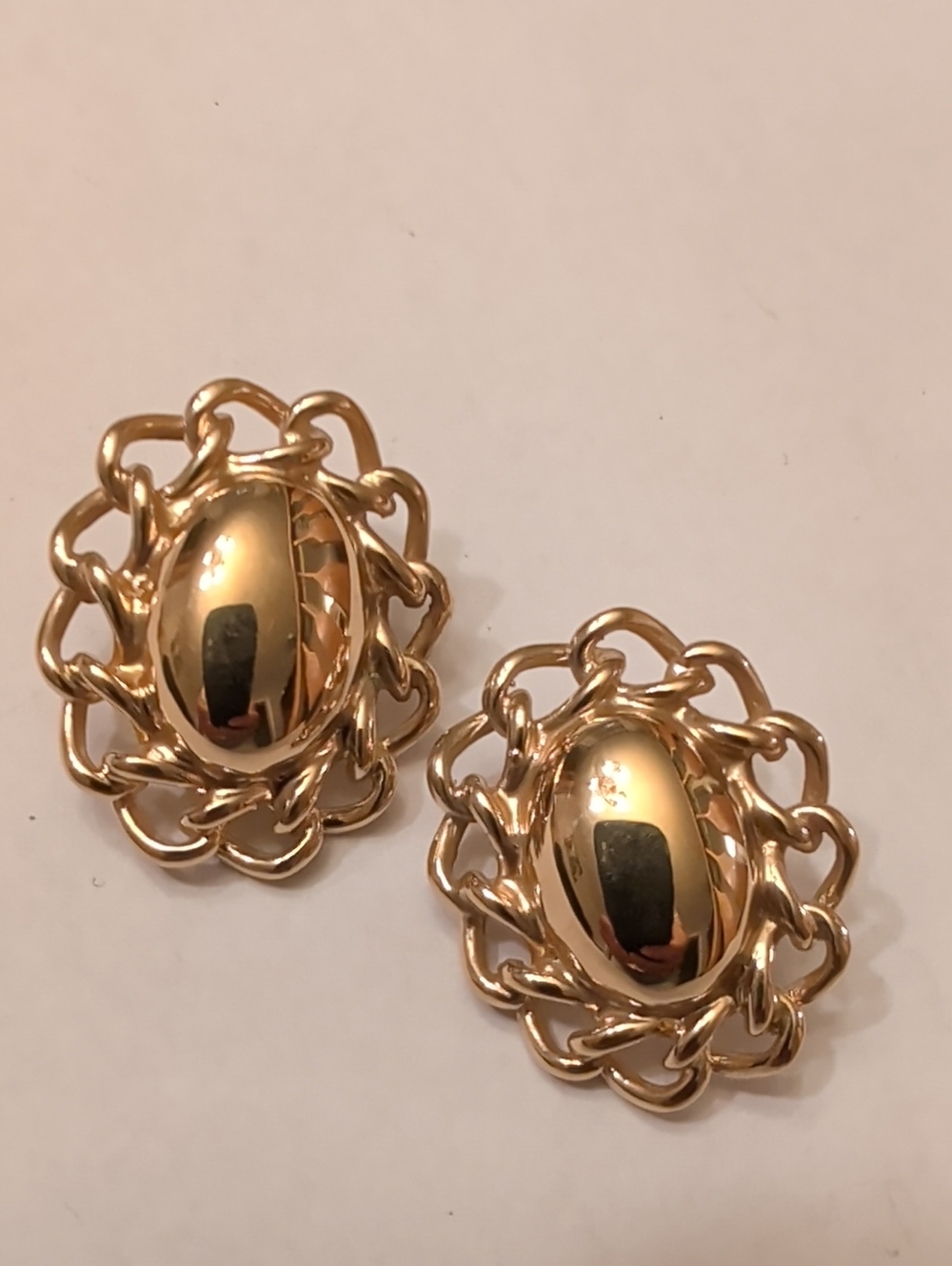 Monet Gold-Tone Oval Chunky Chain Link  Earrings